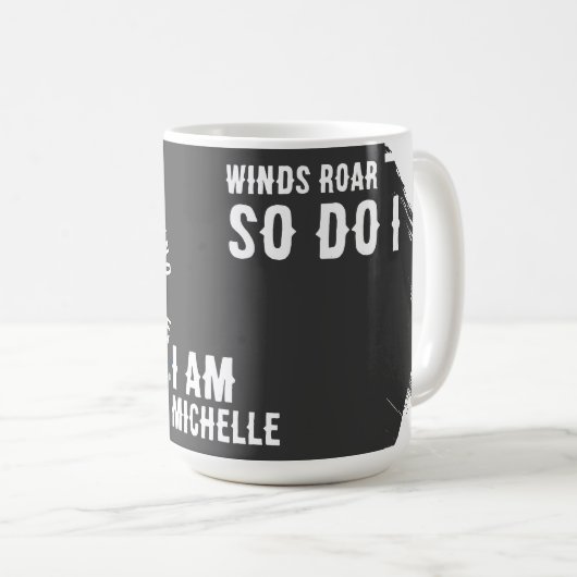 Mädchen und Frauen mit zwei Affirmationen Empowerm Kaffeetasse (VorderseiteRechts)