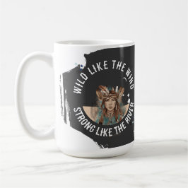 Mädchen und Frauen mit zwei Affirmationen Empowerm Kaffeetasse