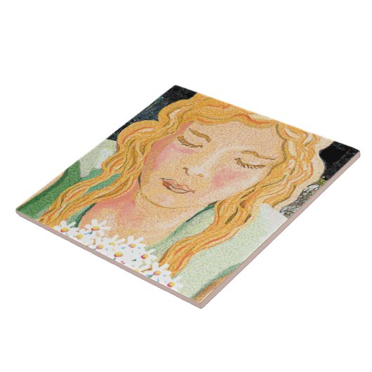 Mädchen und Gänse Fliese (Seite)