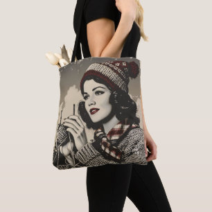 Mädchen und Garn Vintage Tasche