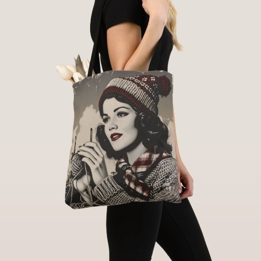 Mädchen und Garn Vintage Tasche (Von Nahem)