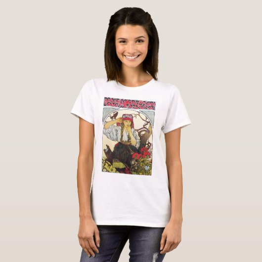 Mädchen und Geranium, Mucha T-Shirt (Vorne ganz)