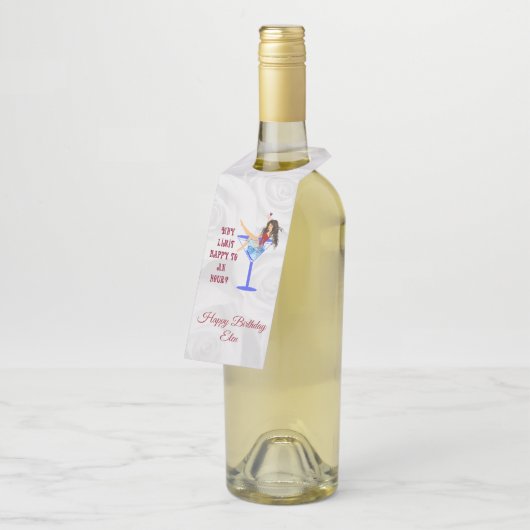 Mädchen und Glas Flaschenanhänger (Angewinkelt)