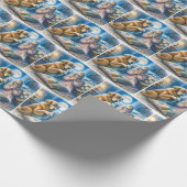 Mädchen und Golden Retriever Gebet Geschenkpapier (Ecke)