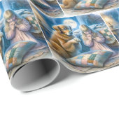 Mädchen und Golden Retriever Gebet Geschenkpapier (Rolleneckpunkt)