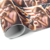 Mädchen und Golden Retriever Gebet Geschenkpapier (Rolleneckpunkt)