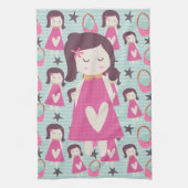 Mädchen und Handtaschen Geschirrtuch (Vertikal)