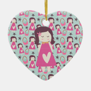 Mädchen und Handtaschen Keramikornament