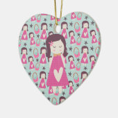 Mädchen und Handtaschen Keramikornament (Links)