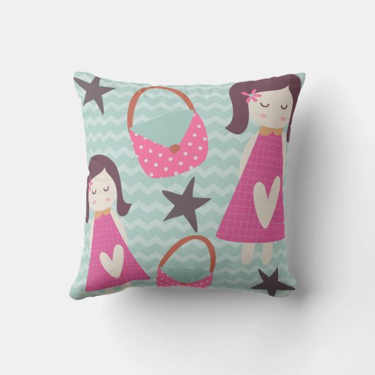 Mädchen und Handtaschen Kissen (Rückseite)