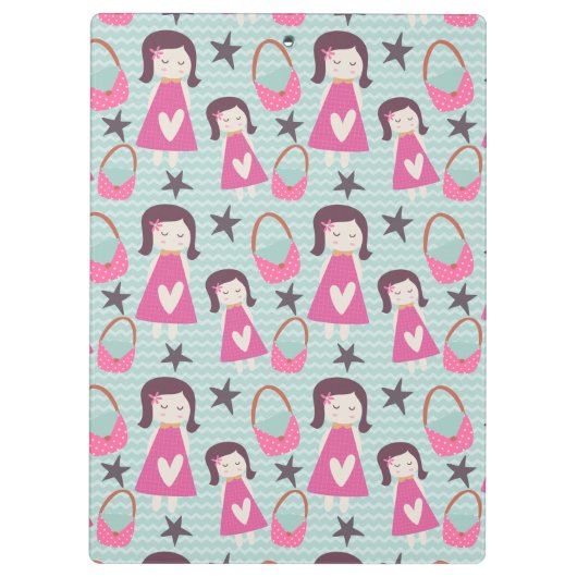 Mädchen und Handtaschen Klemmbrett (Rückseite)