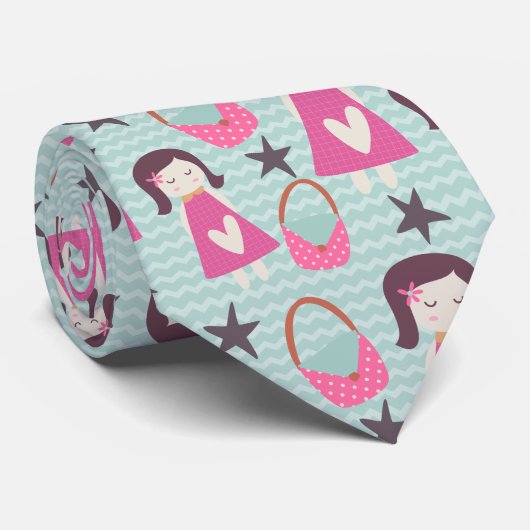 Mädchen und Handtaschen Krawatte (Gerollt)