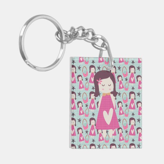Mädchen und Handtaschen Schlüsselanhänger (Vorderseite links)