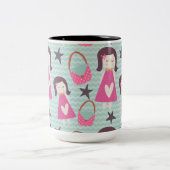 Mädchen und Handtaschen Zweifarbige Tasse (Mittel)