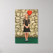 Mädchen und Herz Leinwanddruck (Vorderseite)