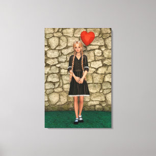 Mädchen und Herz Leinwanddruck