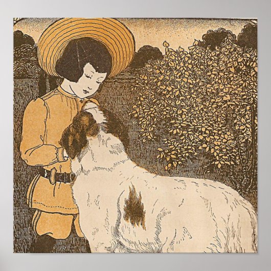 Mädchen und Hund Poster (Vorne)