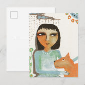 Mädchen und Hund Postkarte (Vorne/Hinten)