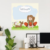 Mädchen und Hunde die besten Freunde Poster (Heimbüro)