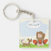 Mädchen und Hunde die besten Freunde Schlüsselanhänger (Vorderseite)