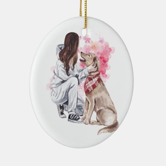 Mädchen und Hunde Keramik Ornament (Rechts)