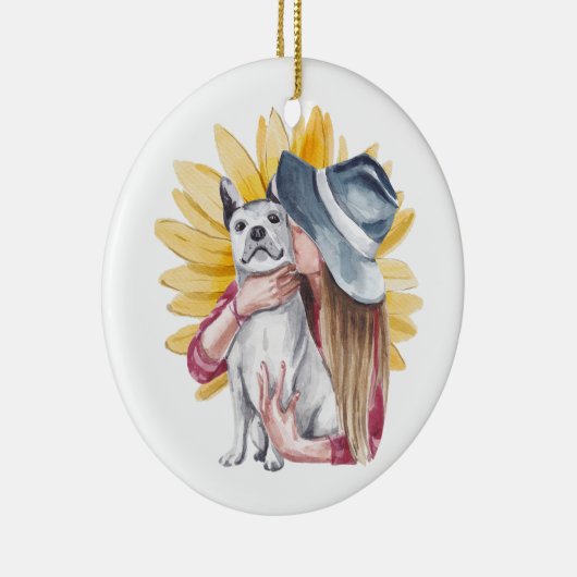 Mädchen und Hunde Keramik Ornament (Rechts)