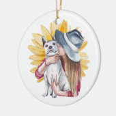 Mädchen und Hunde Keramik Ornament (Links)