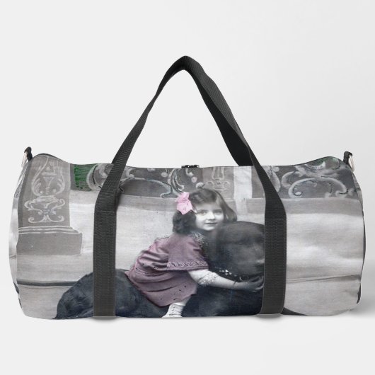 Mädchen und ihr Hund Duffle Bag (Vorderseite)