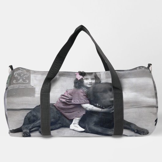 Mädchen und ihr Hund Duffle Bag (Rückseite)