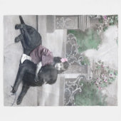 Mädchen und ihr Hund Fleecedecke (Vorderseite (Horizontal))