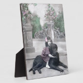 Mädchen und ihr Hund Fotoplatte (Seite)