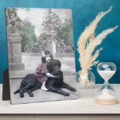 Mädchen und ihr Hund Fotoplatte (Seite)