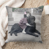 Mädchen und ihr Hund Kissen (Decke)