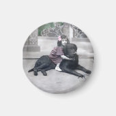 Mädchen und ihr Hund Magnet (Vorne)