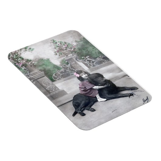 Mädchen und ihr Hund Magnet (Rechte Seite)