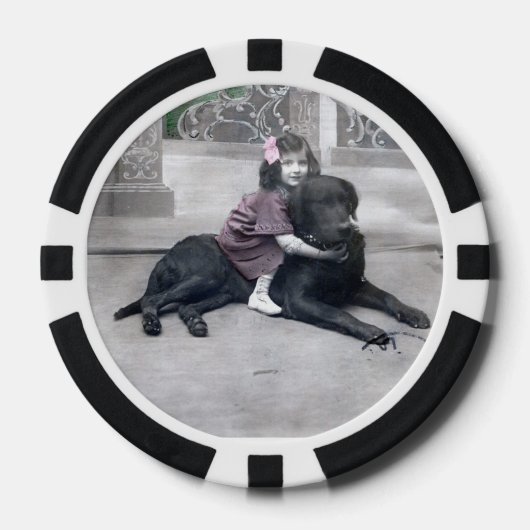 Mädchen und ihr Hund Pokerchips (Vorderseite)