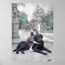 Mädchen und ihr Hund Poster
