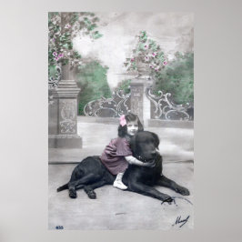 Mädchen und ihr Hund Poster