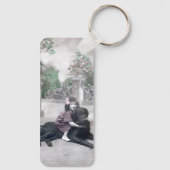 Mädchen und ihr Hund Schlüsselanhänger (Rückseite)