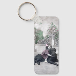 Mädchen und ihr Hund Schlüsselanhänger