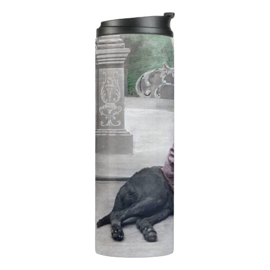 Mädchen und ihr Hund Thermosbecher (Nach links gedreht)