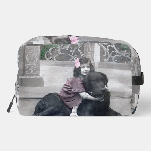 Mädchen und ihr Hund Waschbeutel (Rückseite)