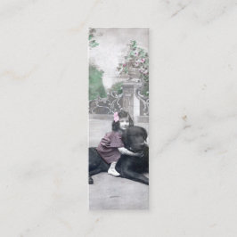 Mädchen und ihr Lesezeichen Mini Visitenkarte