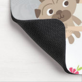 Mädchen und ihr Mops mousepad (Ecke)