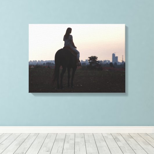 Mädchen und ihr Pferd Leinwanddruck (Insitu (Holzboden))