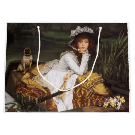 Mädchen und ihre Mops-Geschenktasche Große Geschenktüte