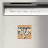Mädchen und Junge beim Lesen Magnet (In Situ (Geschirrspüler))