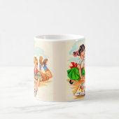 Mädchen und Junge der 40er Jahre und Bilderbuch Kaffeetasse (Mittel)