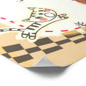 Mädchen und Junge, die mit Tafel spielen Poster (Ecke)