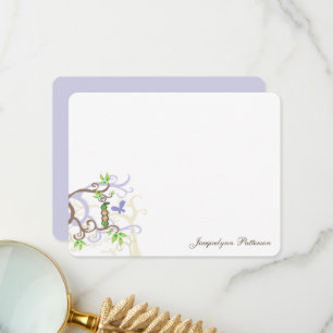 Mädchen und Junge gewinnen Lila Erbsen in einem Po Dankeskarte